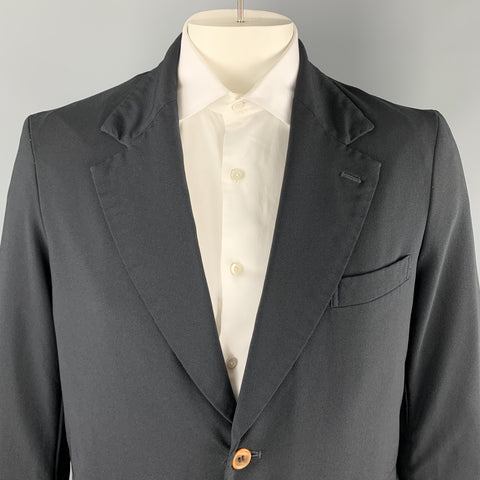 COMME des GARCONS HOMME PLUS Pecho L Negro Poliéster Solapa de muesca 2Abrigo deportivo