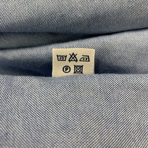 DRAKE'S Size M Blue Solid Cotton Button Down Long Sleeve Shirt