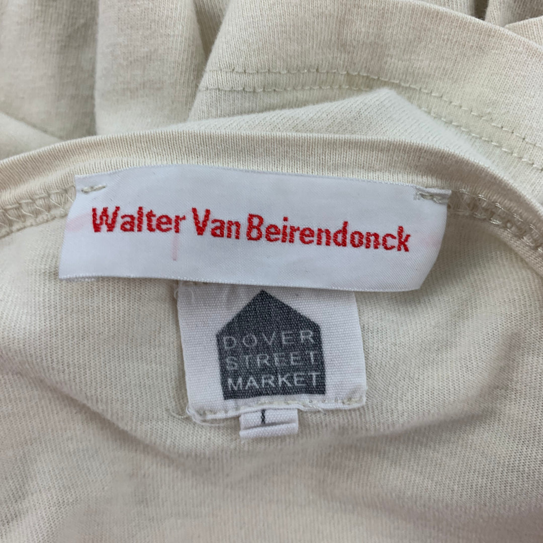 WALTER VAN BEIRENDONCK x DSM Size L Beige Red Graphic Cotton Crew