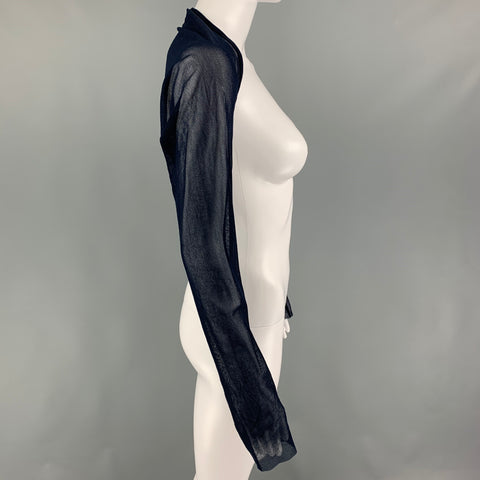 FUZZI Size L Navy Nylon Shrug Casual Top