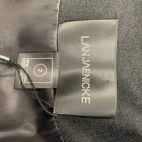 LAN JAENICKE Talla 2 Chaqueta a cuadros de cachemira blanca y negra