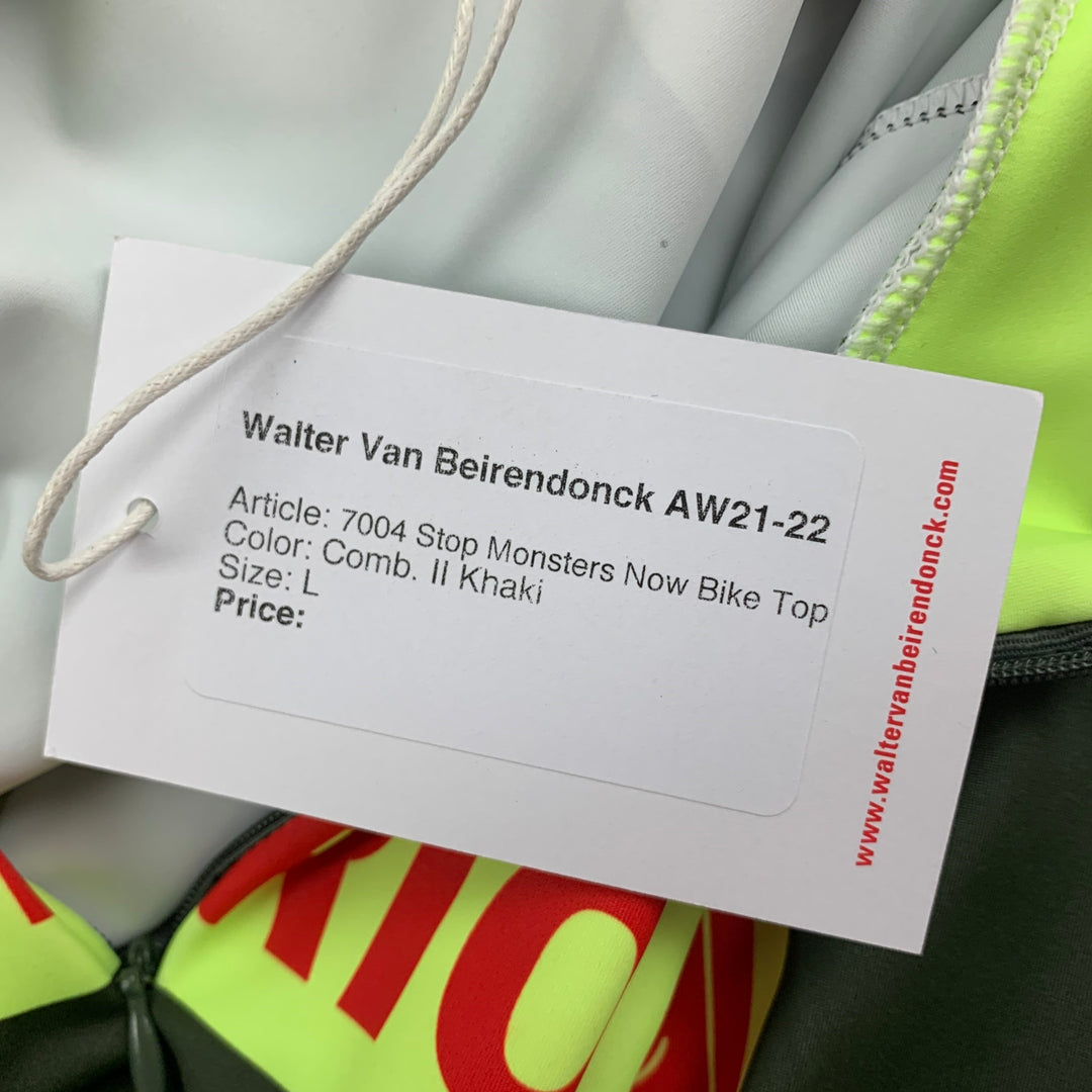 WALTER VAN BEIRENDONCK FW21 Taille L Haut de vélo en jersey de nylon graphique vert