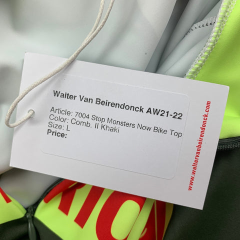 WALTER VAN BEIRENDONCK FW21 Size L Green Graphic Nylon Jersey Bike Top