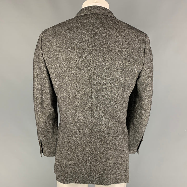 BRUNELLO CUCINELLI Size 38 Black White Wool Cashmere Silk Sport Coat