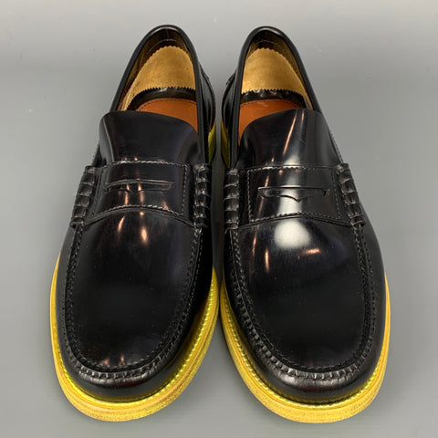 PS by PAUL SMITH Size 9 Black & Green Leather Slip On Loafers