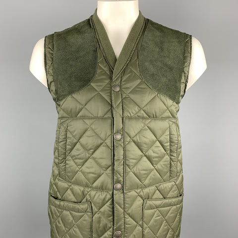 JOHN PARTRIDGE Chaleco con broches de nailon acolchado verde bosque talla M