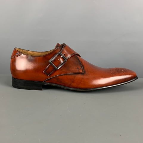 PS by PAUL SMITH Size 8.5 Brown Antique Leather Monk Strap Loafers
