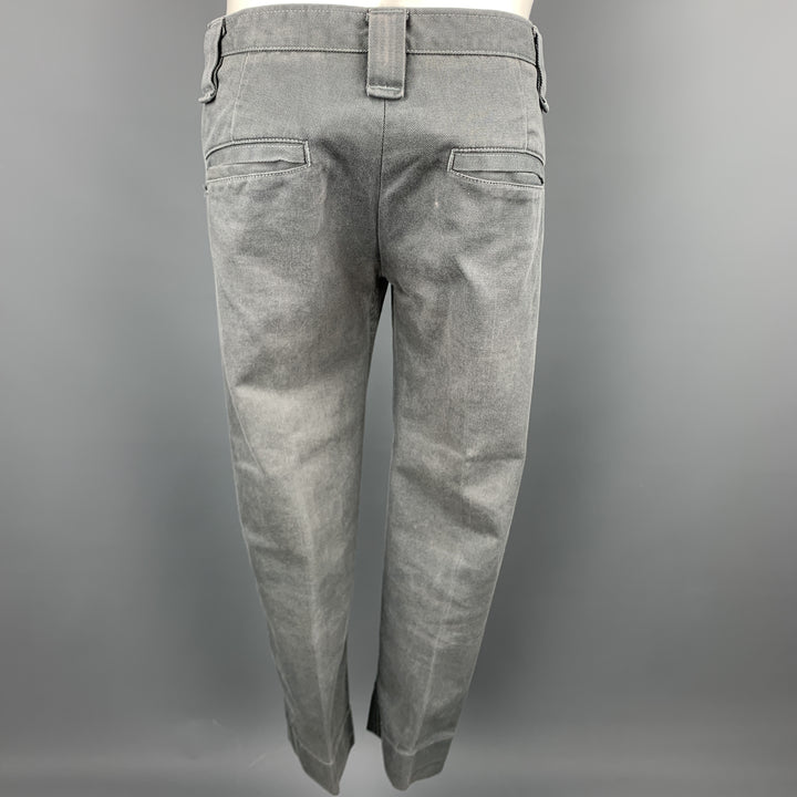 DIESEL Size S Grey Solid Cotton Blend Peak Lapel Suit