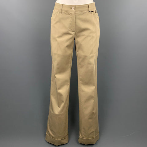 DOLCE &amp; GABBANA Taille 4 Pantalon habillé à jambe large en coton kaki