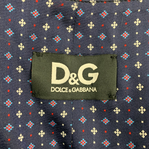 D&G by DOLCE & GABBANA Size 38 Navy Velvet Cotton Blend Vest
