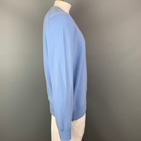 BROOKS BROTHERS Jersey de cachemira con cuello en V azul claro talla XL