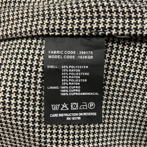 ARMANI COLLEZIONI Taille 40 Manteau de sport pied-de-poule noir blanc