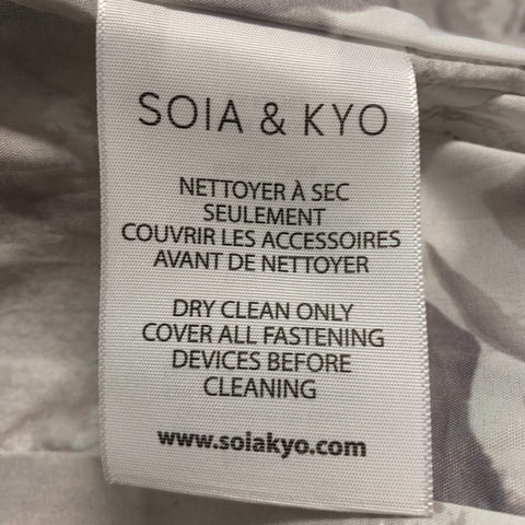 SOIA & KYO Size XS Grey Black Leather Mixed Materials Hooded Jacket