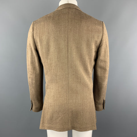 J CREW 38 Regular Brown Diagonal Stripe Cotton Blend Sport Coat