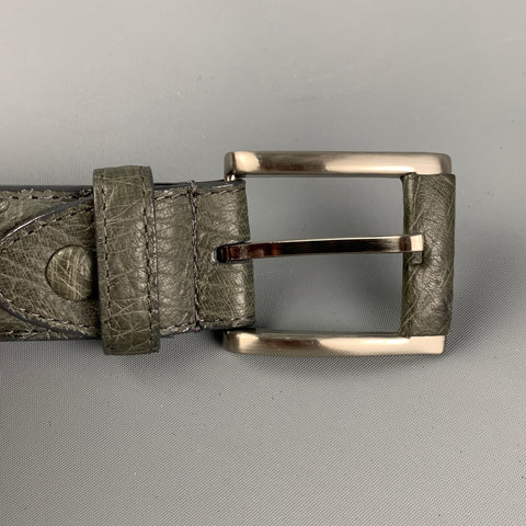 KAROO CLASSICS Size 38 Grey Ostrich Leather Belt