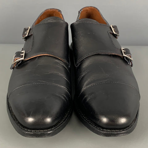ALLEN EDMONDS Taille 10 Chaussures à lacets en cuir noir à double sangle