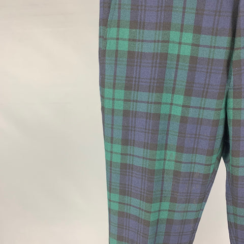 BURBERRY BLACK LABEL Size 32 Green Black Navy Blackwatch Plaid Dress Pants