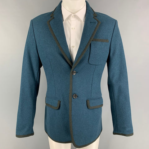 MARC by MARC JACOBS Size M Teal Charcoal Heather Wool Blend Sport Coat