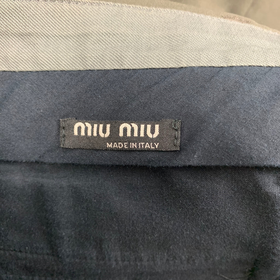MIU MIU Size 32 Olive Wool Blend Zip Fly Dress Pants