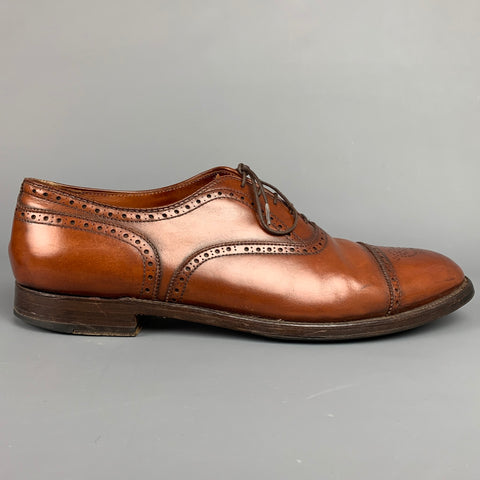 ALDEN 911 Size 15 Brown Cognac Perforated Leather Cap Toe Lace Up Shoes