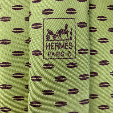 Corbata de seda HERMES Chartreuse "Grano de café"