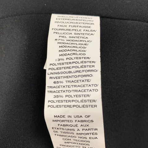 MARC JACOBS Talla M Abrigo sin cuello con estampado animal en mezcla de modacrílica y blanco negro