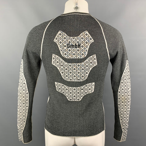 GmbH AW 18 My Beauty Offends You Size M Grey & White Graphic Viscose Blend Pullover