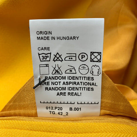 IDENTITÉS ALÉATOIRES Taille 36 Manteau de sport uni jaune noir régulier
