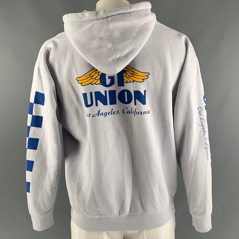 OUR LEGENDS Size L White Logo Cotton / Polyester Hooded Sweatshirt