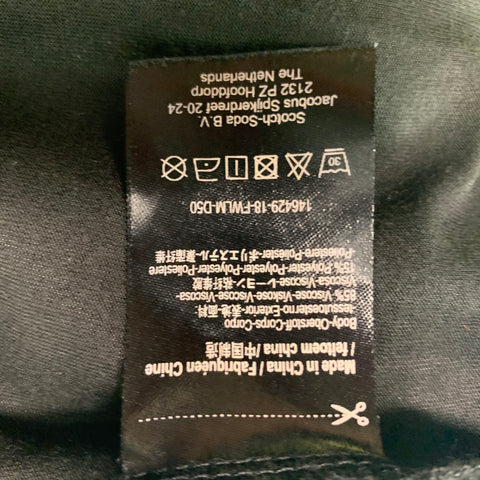 SCOTCH AND SODA Size M Black Viscose Polyester Stars T-Shirt