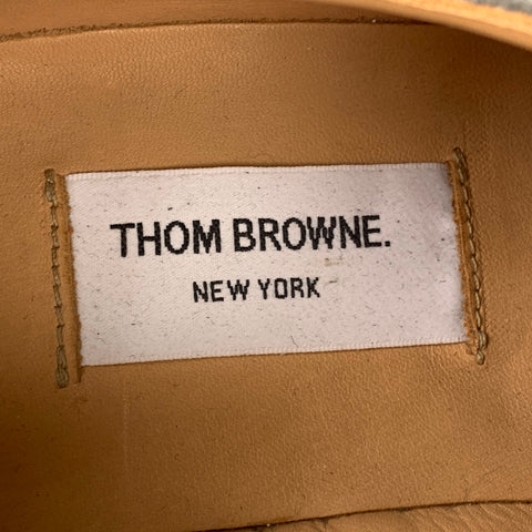 THOM BROWNE Size 9.5 Grey & White Two Toned Suede Wingtip Lace Up Shoes