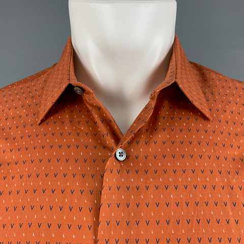 LOUIS VUITTON Size M Orange Logo Long Sleeve Shirt