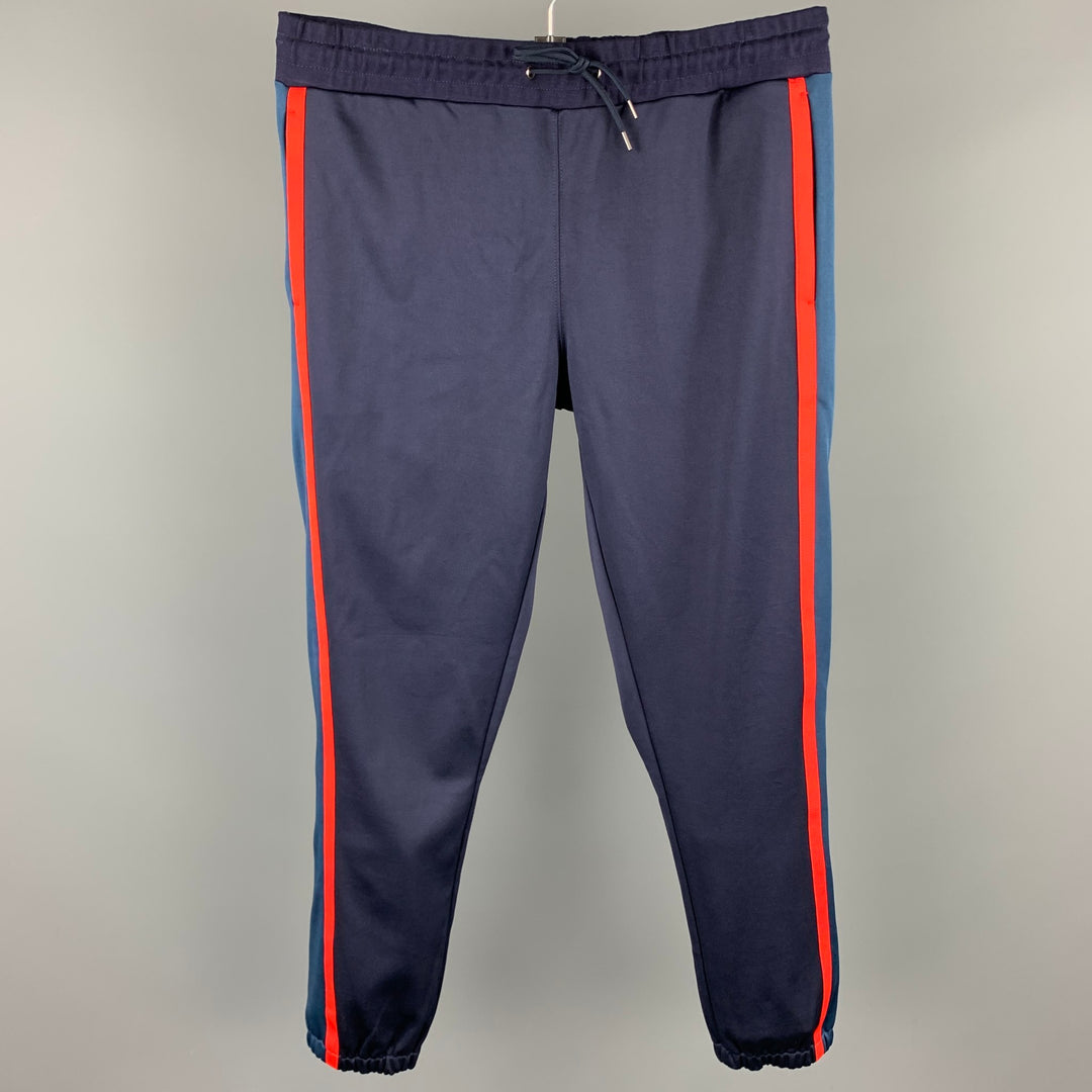 PS by PAUL SMITH Size XL Navy Stripe Polyester Blend Sweatpants
