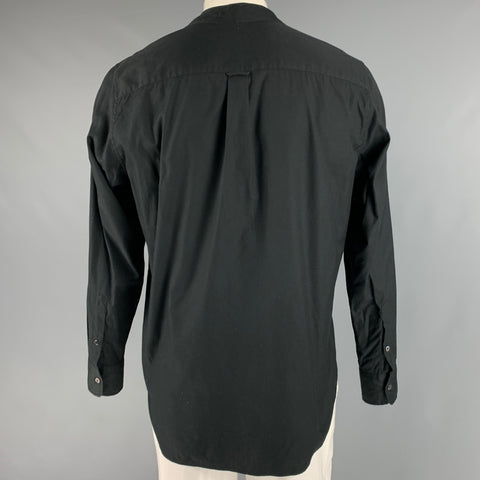 COMME des GARCONS Size L Black Cotton Open Collar Long Sleeve Shirt
