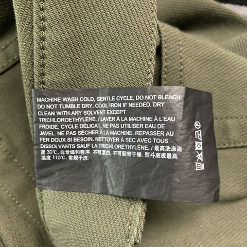 THEORY Size 40 Green Twill Cotton Blend Casual Pants