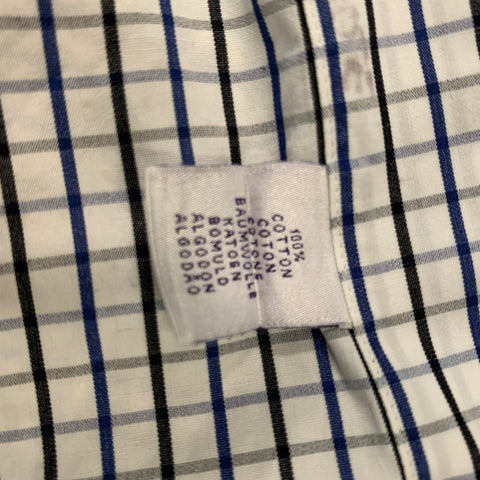 RALPH LAUREN Size L White & Black Plaid Cotton Button Up Long Sleeve Shirt