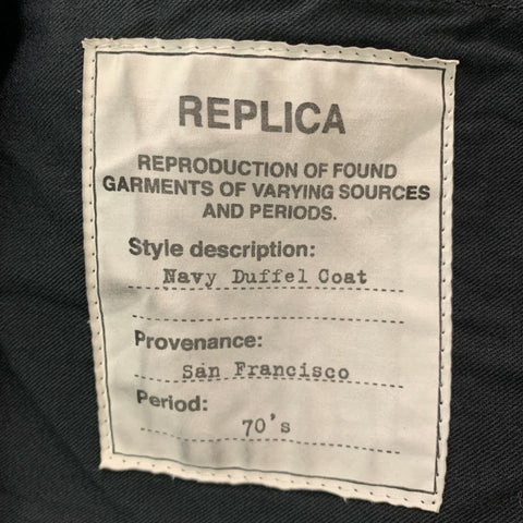 MARTIN MARGIELA Size 40 Navy Solid Wool Toggle Closure Coat