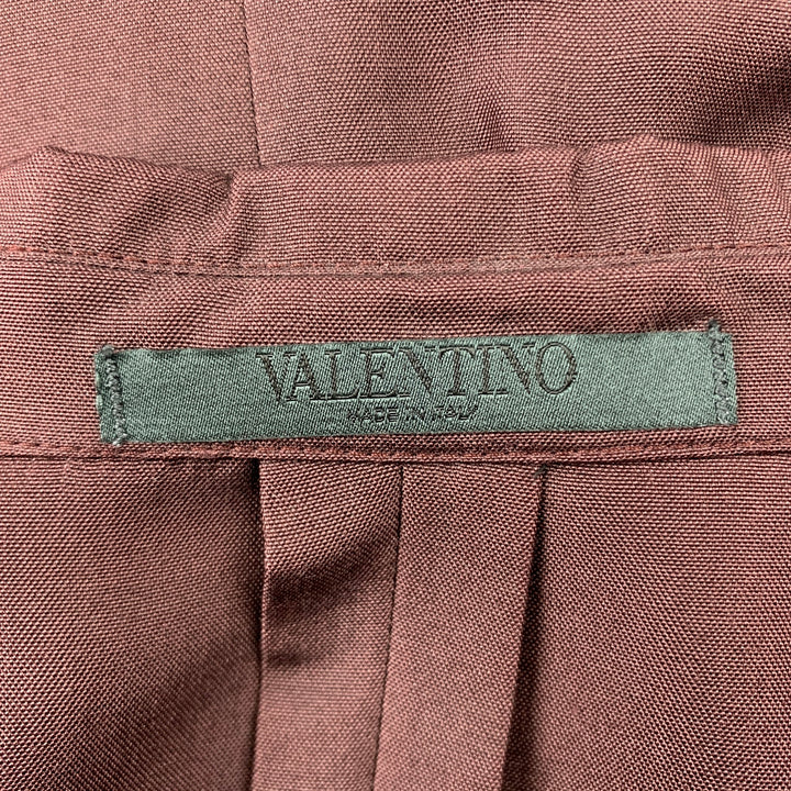 VALENTINO Size 38 Burgundy Silk Notch Lapel Sport Coat