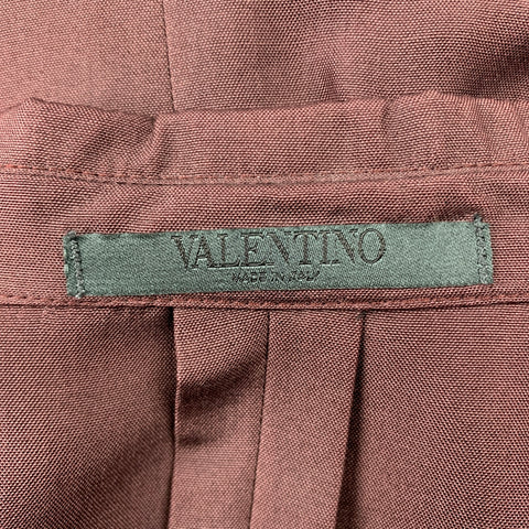 VALENTINO Taille 38 Manteau de sport à revers cranté en soie bordeaux