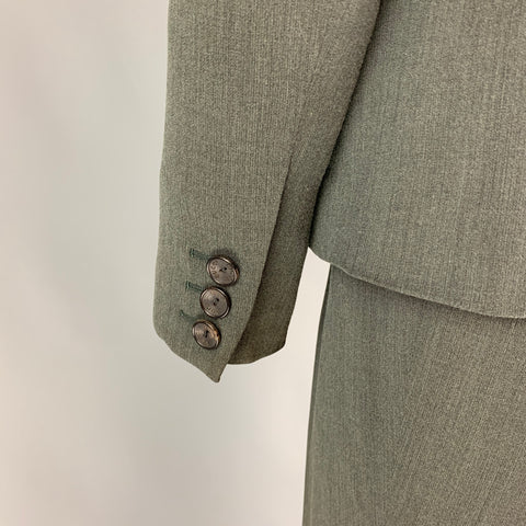 Vintage GUCCI Size 8 Gray Wool Rayon Heather Single Breasted Pants Suit