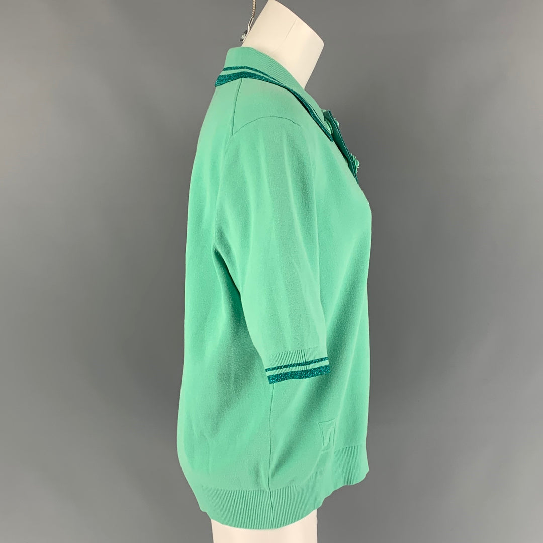 MARC JACOBS Size M Green Viscose / Polyester Knitted Polo Shirt