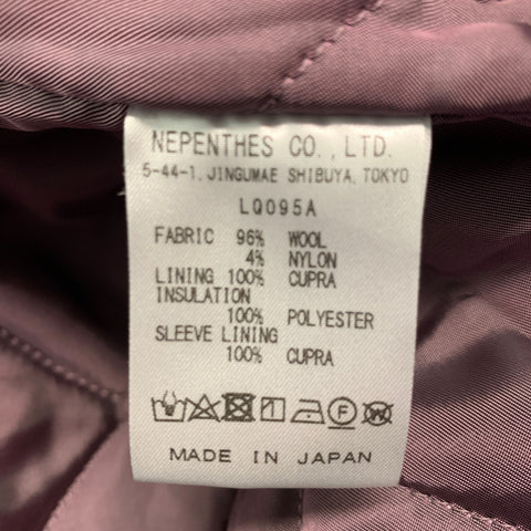 NEEDLES Size L Black Grey Textured Wool Nylon Coat
