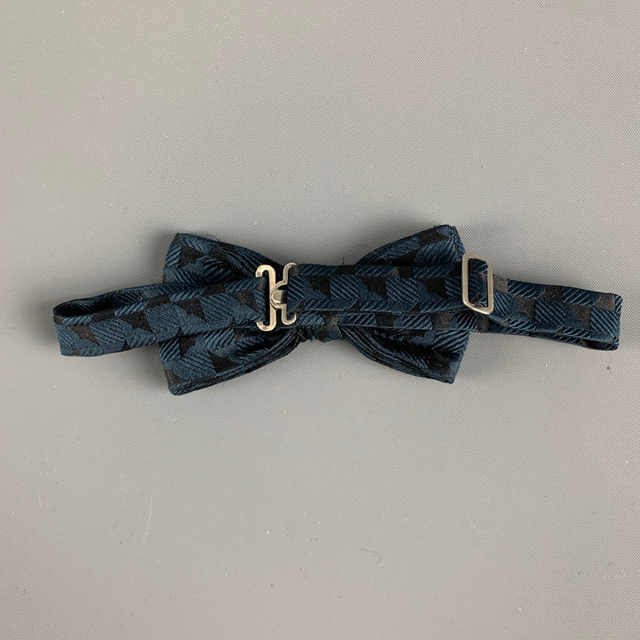 VINTAGE Black Navy Jacquard Bow Tie