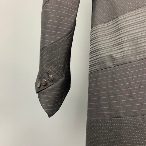 COMME des GARCONS HOMME PLUS Size M Black Mixed Fabrics Peak Lapel Tails Coat
