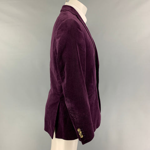ETRO Size 40 Purple Corduroy Cotton Notch Lapel Sport Coat