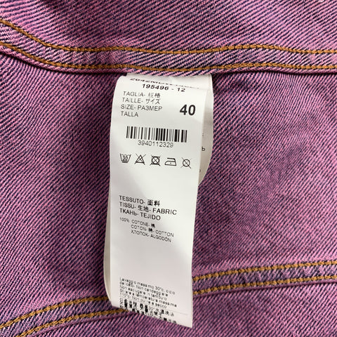 MSGM Size 4 Pink & Indigo Dyed Denim Oversized Vest