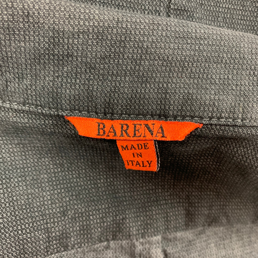 BARENA Size XL Gray Cotton Blend Patch Pocket Jacket