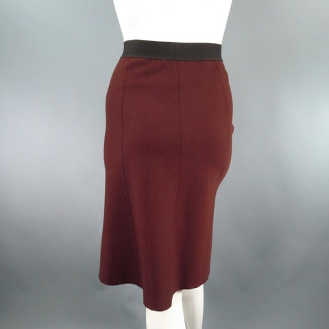 LANVIN Fall 2008 Size M Brown Wool Knit A Line Skirt Skirt