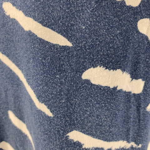 A.P.C. Size M Navy White Graphic Cotton  Linen Crew-Neck T-shirt
