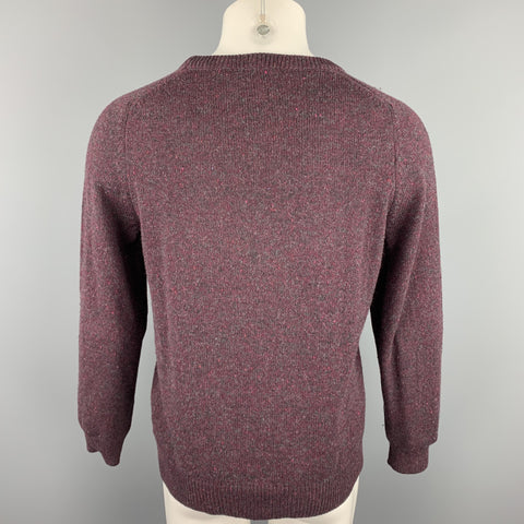 A.P.C. Size M Purple Superfine Wool Ribbed Collar Pullover